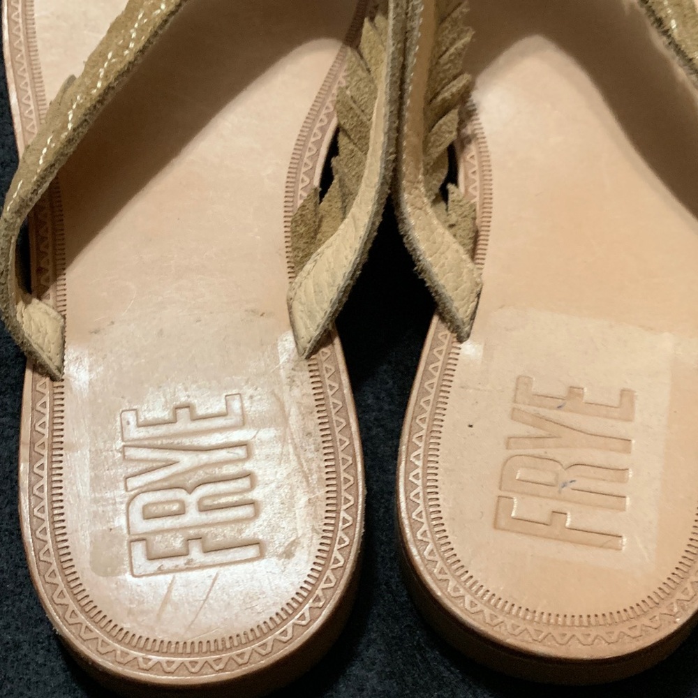Frye Tan Leather Fringe Sandals - Picture 11 of 12